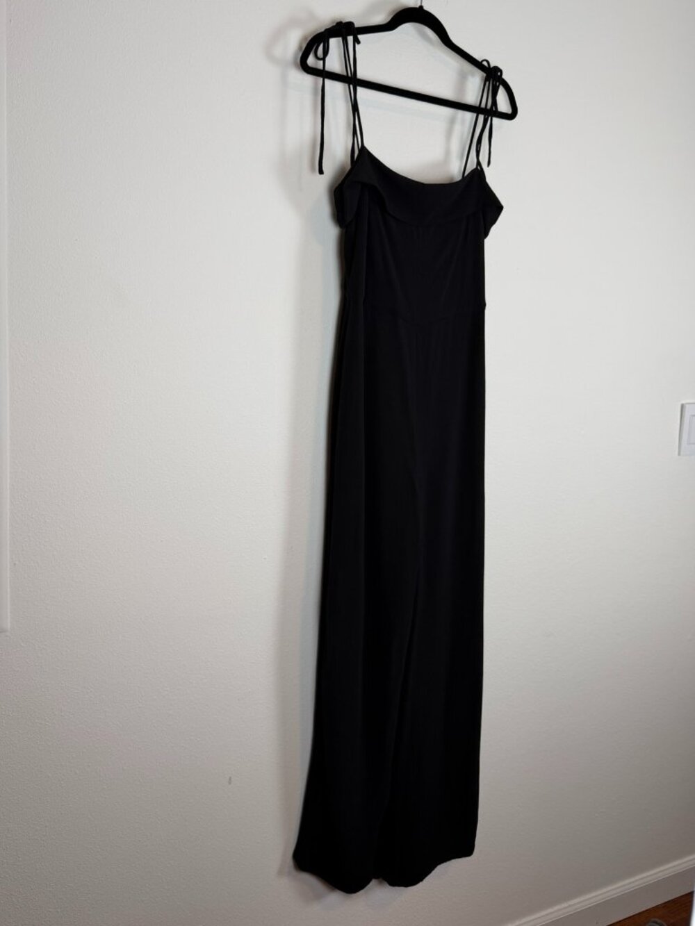 Halogen Black Wide Leg Tie Strap Jumpsuit Size Medium